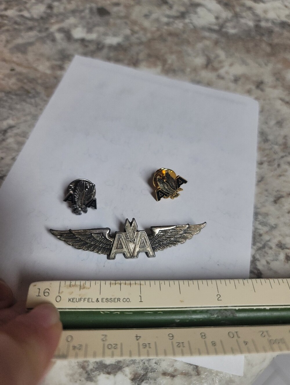Sterling Silver American Airlines Pilot Wing And 2 Pins